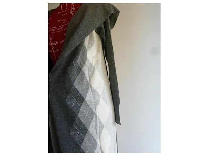 Max & Co Kapuzenpullover aus Wolle und Alpaka-Mischung Weiß Anthrazitgrau - Ansicht 15