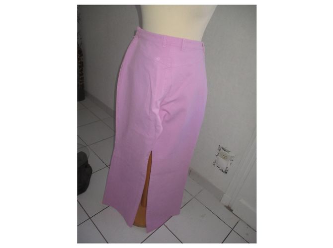 Escada Pantalones Vaqueros Rosa de Algodón Tiro Alto - vista 6