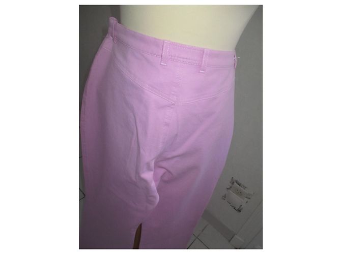 Escada Pantalones Vaqueros Rosa de Algodón Tiro Alto - vista 7