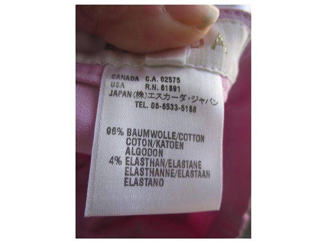 Escada Pantalones Vaqueros Rosa de Algodón Tiro Alto - vista 8