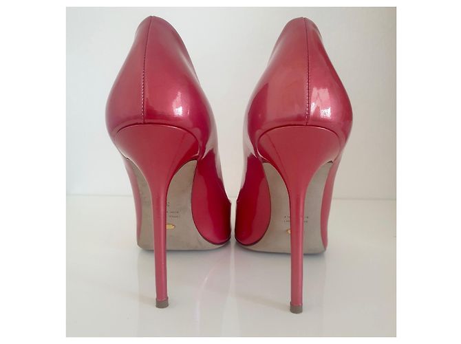 Sergio Rossi Leder Pumps in Rot Rose Pink - Ansicht 2