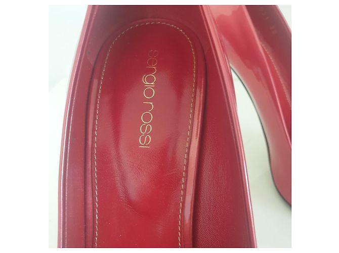 Sergio Rossi Leder Pumps in Rot Rose Pink - Ansicht 4
