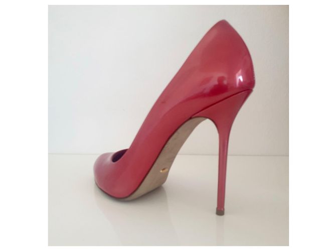 Sergio Rossi Leder Pumps in Rot Rose Pink - Ansicht 5