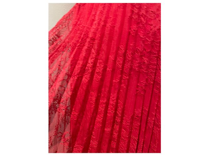 Falda de encaje plisado roja Tara Jarmon - vista 2