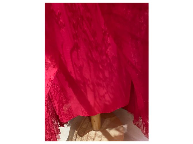 Falda de encaje plisado roja Tara Jarmon - vista 4