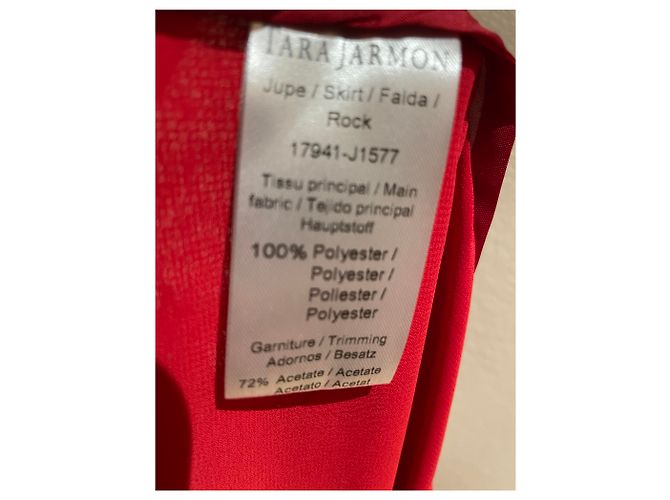 Falda de encaje plisado roja Tara Jarmon - vista 6