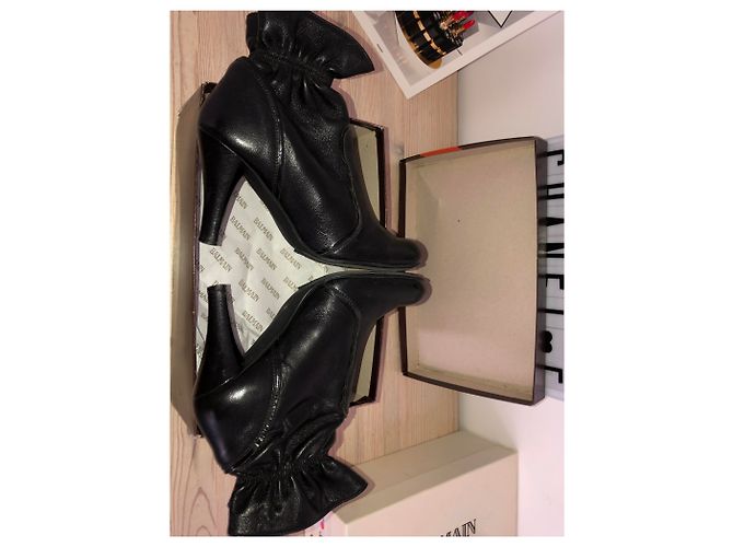 Stivaletti Balmain in pelle nera Nero - vista 4