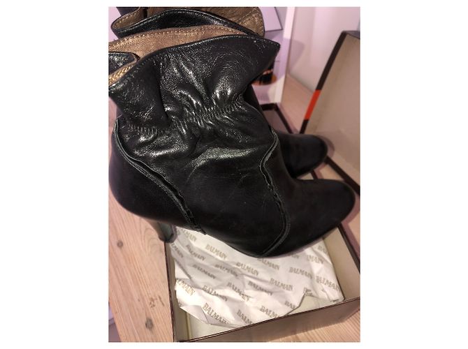 Stivaletti Balmain in pelle nera Nero - vista 6