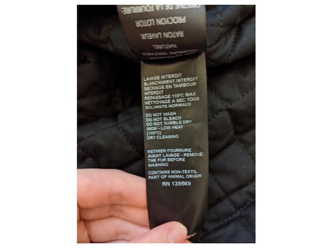 The Kooples FPAR1322 Parka Capa Negra de Algodón Negro - vista 11