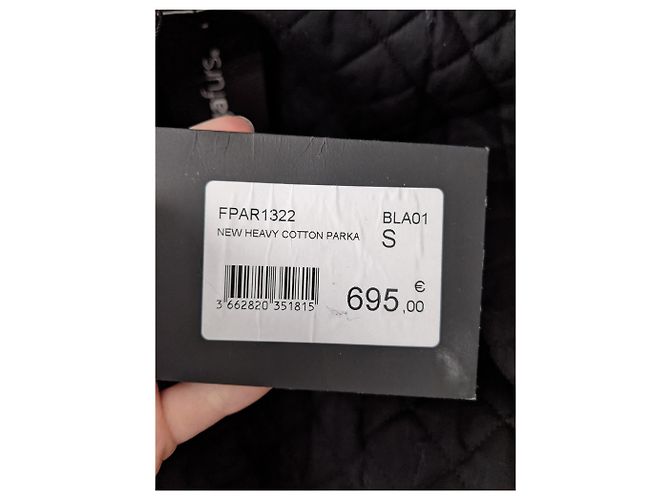 The Kooples FPAR1322 Parka Capa Negra de Algodón Negro - vista 5