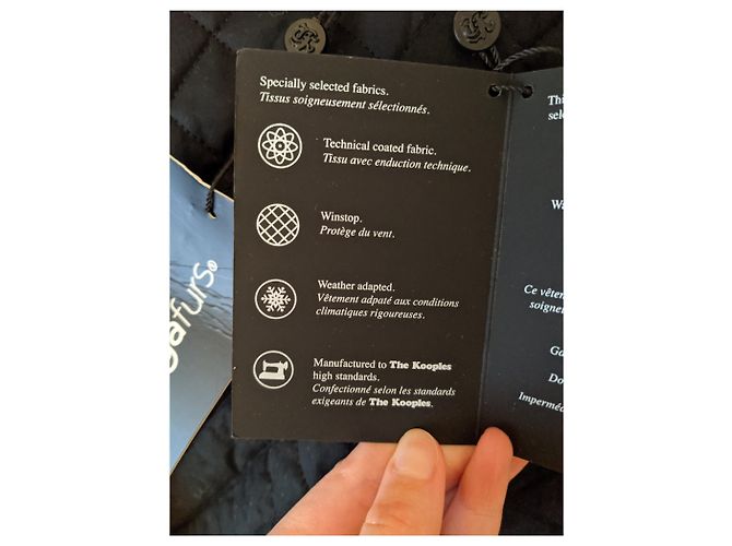 The Kooples FPAR1322 Parka Capa Negra de Algodón Negro - vista 6