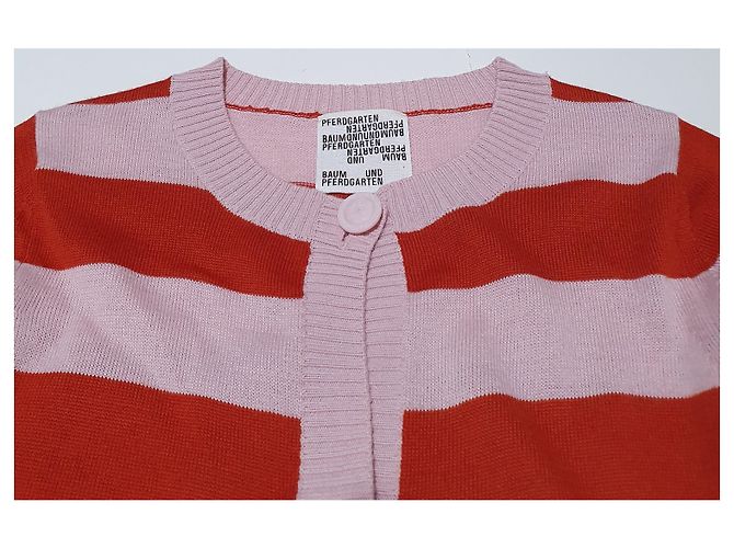 Baum und Pferdgarten Gestreifter Cardigan Rosa Baumwolle Pink Mehrfarben - Ansicht 2