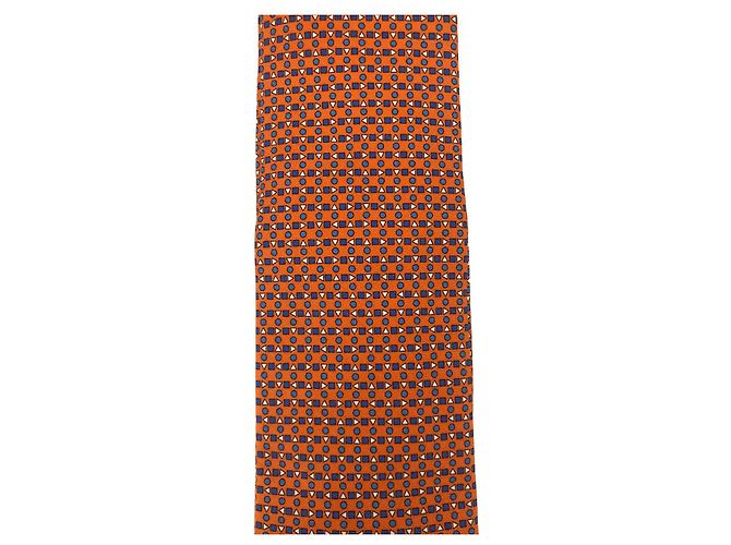 Hermès Hermes Cravatta arancione con forme geometriche - vista 2