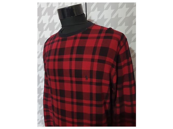 Polo Ralph Lauren Tartan Baumwollpullover Schwarz Rot Bordeaux - Ansicht 2