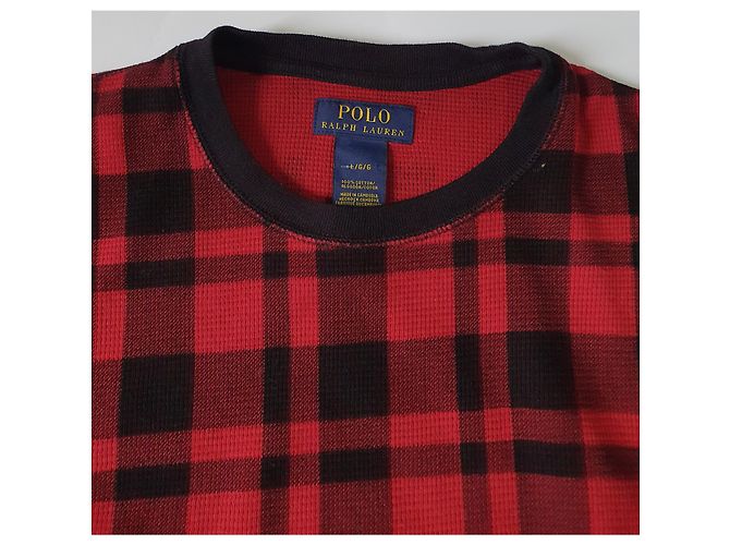 Polo Ralph Lauren Tartan Baumwollpullover Schwarz Rot Bordeaux - Ansicht 4
