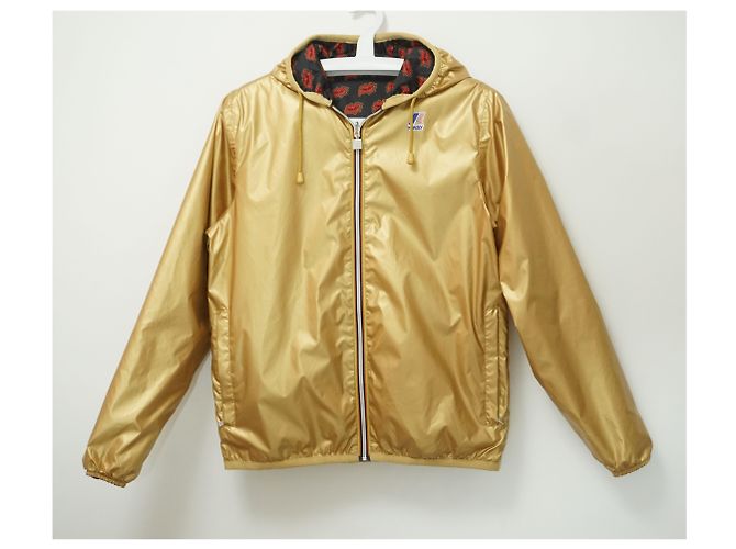 K-Way Daft Punk Preto Dourado Bordeaux - vista 2