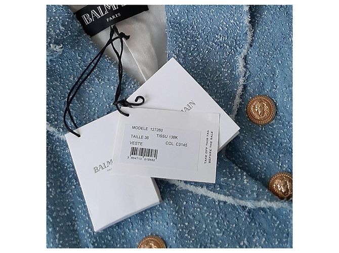 Wunderschöne blaue Blazerjacke von Balmain Paris - Ansicht 7