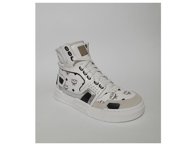MCM High Trainer Sneaker Weiß Leder Größe 36 Schwarz - Ansicht 2