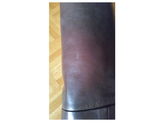 BOTAS PRADA DE PIEL MARRÓN Castaño - vista 11