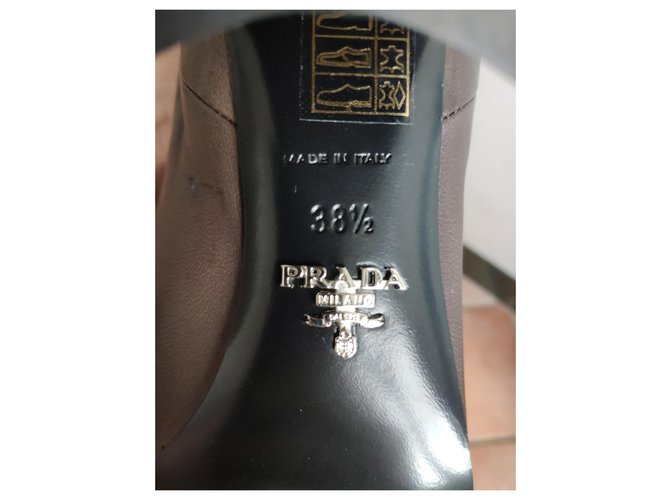 BOTAS PRADA DE PIEL MARRÓN Castaño - vista 3