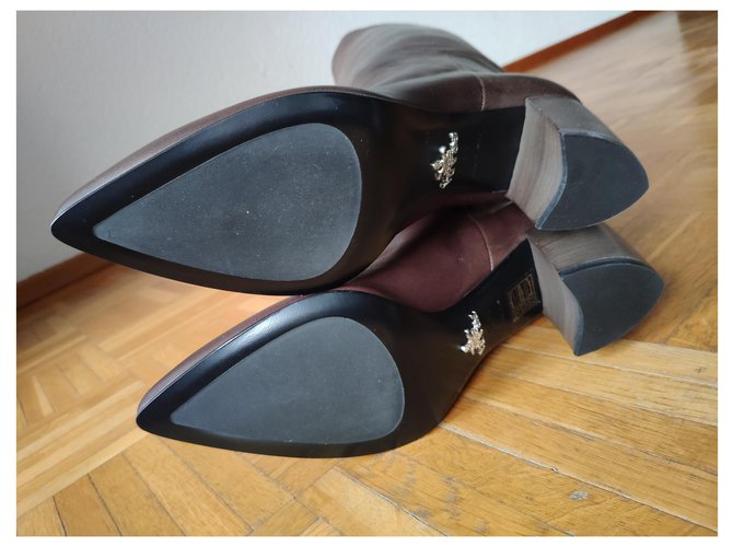 BOTAS PRADA DE PIEL MARRÓN Castaño - vista 8