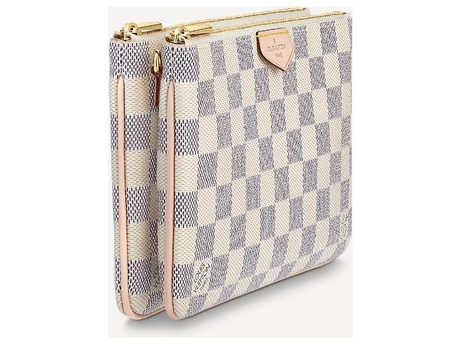 Louis Vuitton LV gefütterte Reißverschluss-Pochette Beige - Ansicht 2