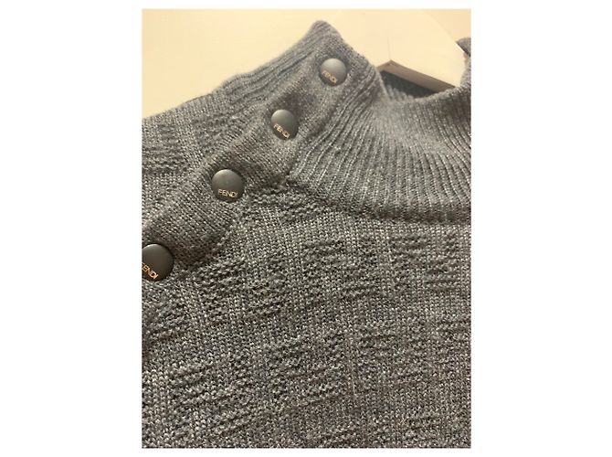Pull Fendi Vintage Gris - vue 4