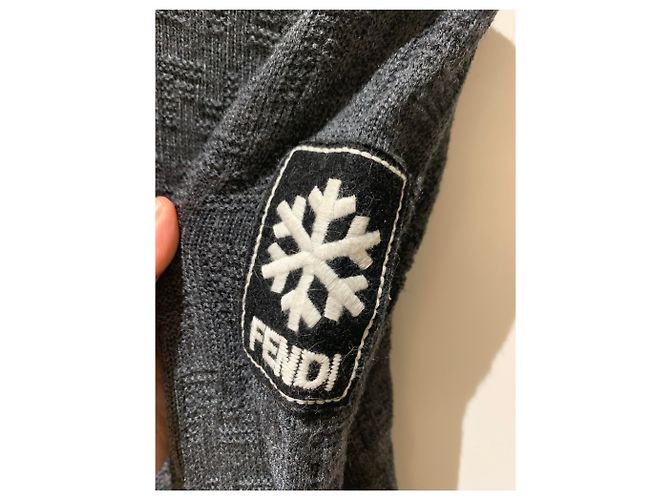 Pull Fendi Vintage Gris - vue 5