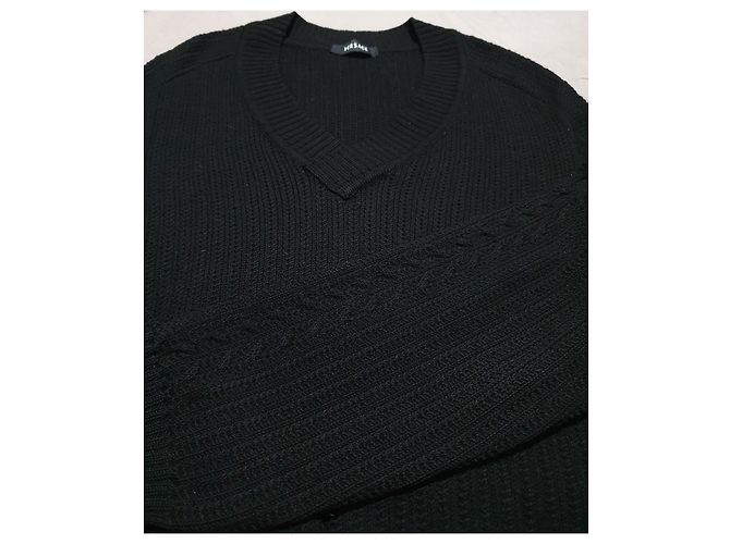 Versace Black Wool V-neck Sweater - view 2