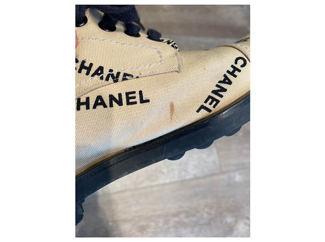 Chanel Schnürschuhe Schwarz Beige - Ansicht 6