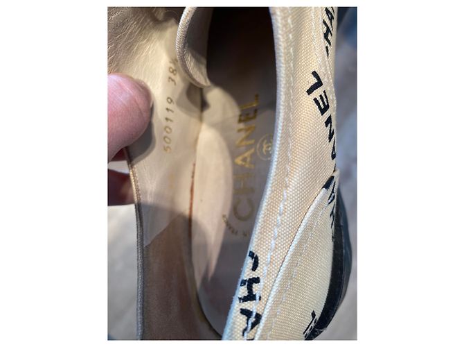 Chanel Schnürschuhe Schwarz Beige - Ansicht 9