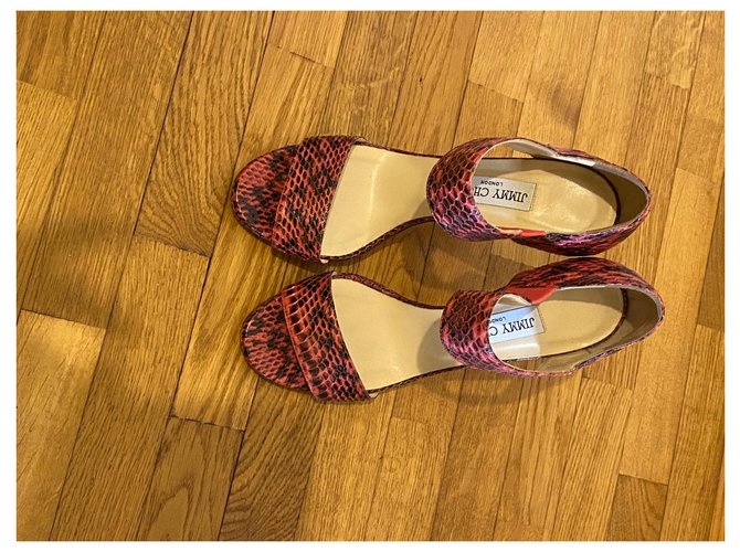 Jimmy Choo Sandalen Python Rot - Ansicht 2