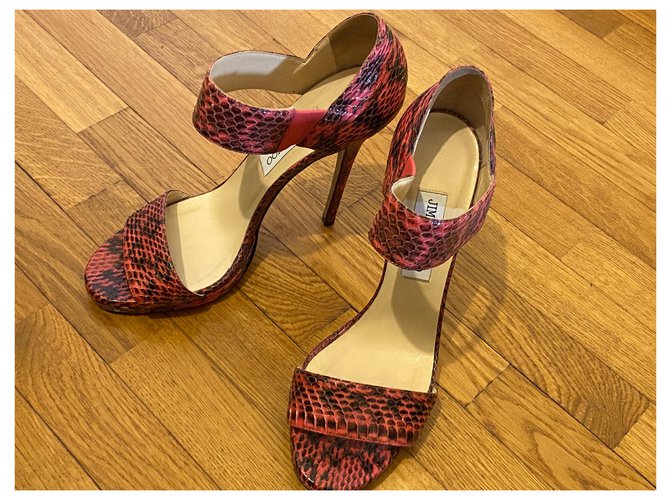 Jimmy Choo Sandalen Python Rot - Ansicht 3