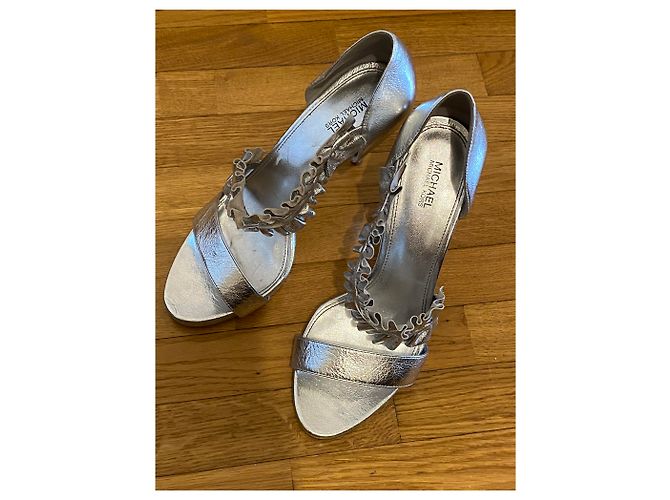 Sandali Michael Kors in pelle argento Grigio - vista 3