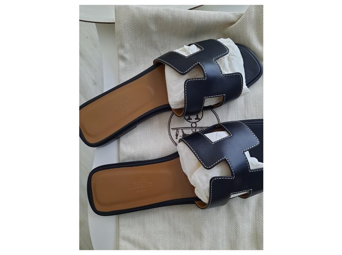 Sandali Hermès Oran Nero - vista 3
