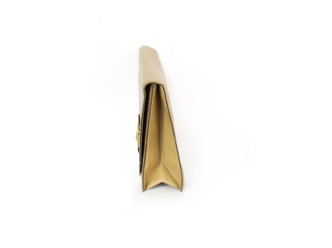 Pochette Christian Dior in pelle Beige - vista 3
