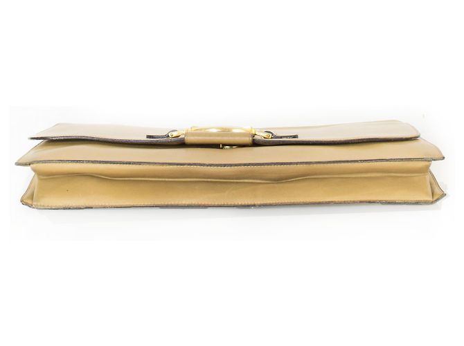 Pochette Christian Dior in pelle Beige - vista 4