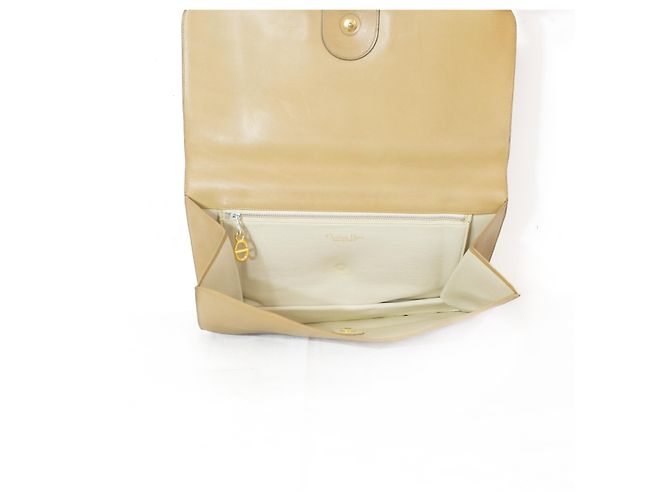 Pochette Christian Dior in pelle Beige - vista 6