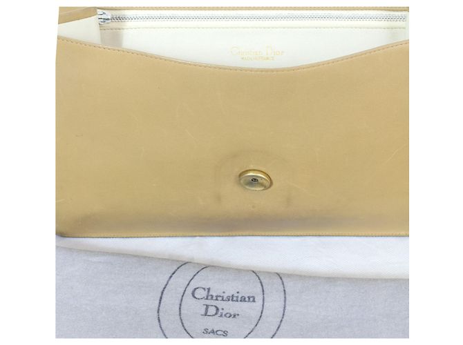 Pochette Christian Dior in pelle Beige - vista 7