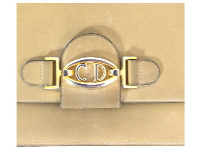 Pochette Christian Dior in pelle Beige - vista 8