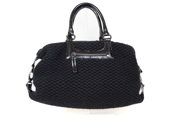 Borsa Sonia Rykiel Speedy in pelle e lana nera Nero - vista 2