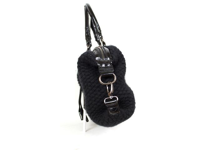 Borsa Sonia Rykiel Speedy in pelle e lana nera Nero - vista 3
