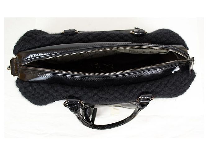 Borsa Sonia Rykiel Speedy in pelle e lana nera Nero - vista 8