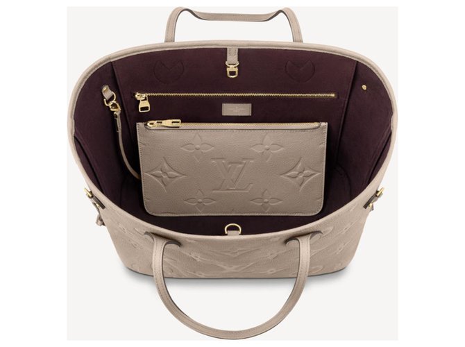 Louis Vuitton LV Neverfull empreinte dune Grigio - vista 3
