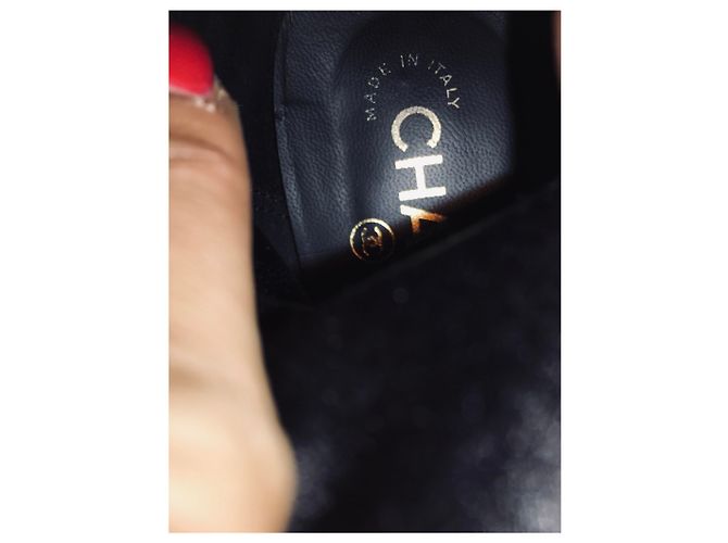 Botas altas Chanel de piel negra Negro - vista 10