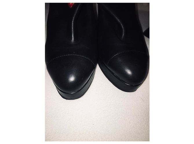 Botas altas Chanel de piel negra Negro - vista 11