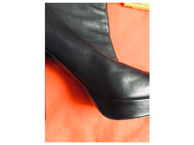 Botas altas Chanel de piel negra Negro - vista 13