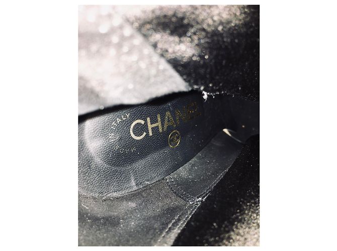 Botas altas Chanel de piel negra Negro - vista 15