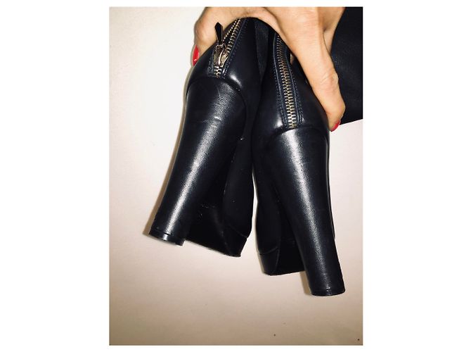 Botas altas Chanel de piel negra Negro - vista 9