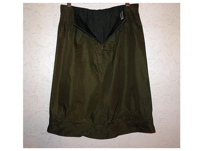 FALDA DE SEDA RARE A-LINE DE JIL SANDER Verde oscuro - vista 2